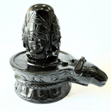 Natural Black Agate Panchmukhi Shivling (1.084 Kg) - Himalaya Rudraksha Anusandhan Kendra
