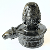 Natural Black Agate Panchmukhi Shivling (1.084 Kg) - Himalaya Rudraksha Anusandhan Kendra