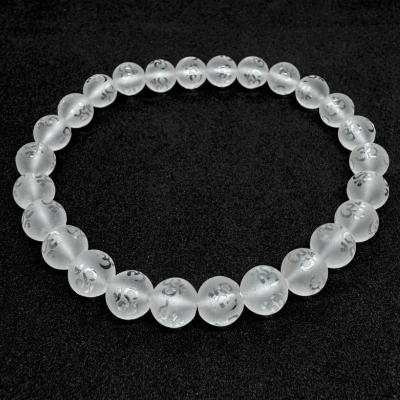Om Carved Sphatik(quartz) Bracelet - Himalaya Rudraksha Anusandhan Kendra