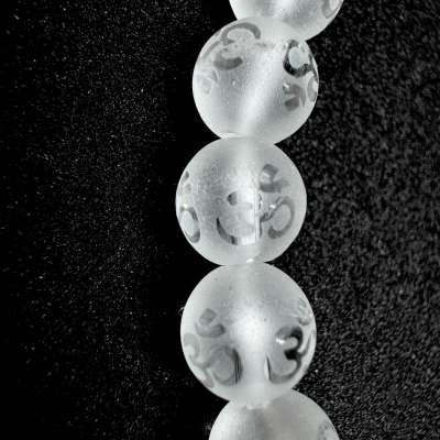 Om Carved Sphatik(quartz) Bracelet - Himalaya Rudraksha Anusandhan Kendra