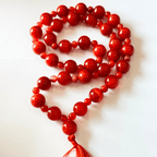 Red Agate (Hakik) Kantha - 16.00 MM - Himalaya Rudraksha Anusandhan Kendra