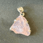 Rose Quartz Silver Pendant - Himalaya Rudraksha Anusandhan Kendra