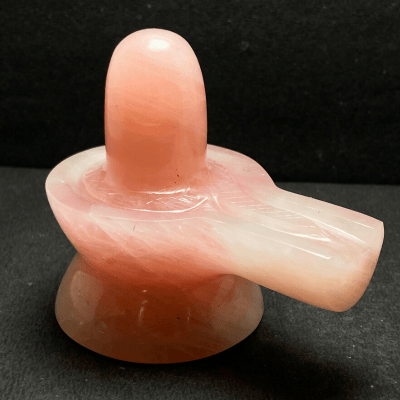 Rose Quartz Stone Shivling - 320 gm - Himalaya Rudraksha Anusandhan Kendra