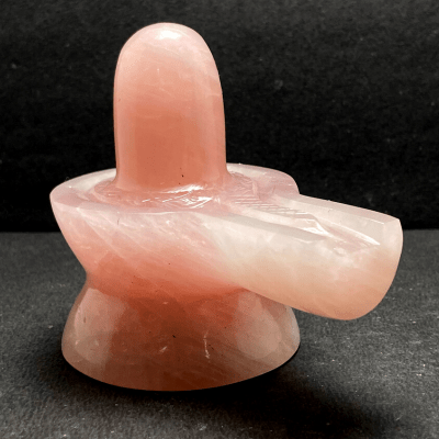 Rose Quartz Stone Shivling - 320 gm - Himalaya Rudraksha Anusandhan Kendra