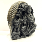 Shree Krishna Carved Shaligram - 675 Grams - Himalaya Rudraksha Anusandhan Kendra