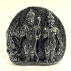 Shree Ram Darbar Carved Shaligram - 528 grams - Himalaya Rudraksha Anusandhan Kendra