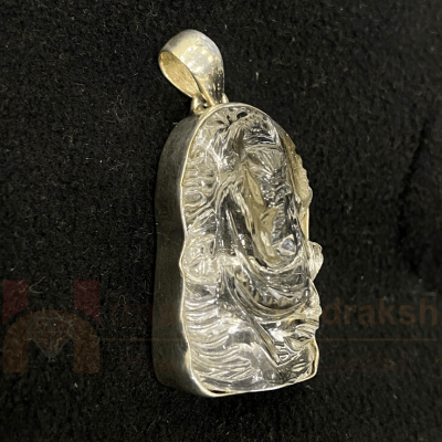 Sphatik Ganesha Pendant In Silver - Himalaya Rudraksha Anusandhan Kendra