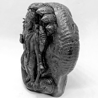 Vishnuji Carved Shaligram (715 gms) - Himalaya Rudraksha Anusandhan Kendra