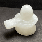 White Agate Stone Shivling - 230 gm - Himalaya Rudraksha Anusandhan Kendra