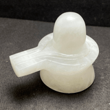 White Agate Stone Shivling - 230 gm - Himalaya Rudraksha Anusandhan Kendra
