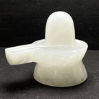 White Agate Stone Shivling - 230 gm - Himalaya Rudraksha Anusandhan Kendra