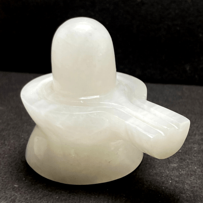 White Agate Stone Shivling - 230 gm - Himalaya Rudraksha Anusandhan Kendra