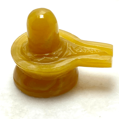 Yellow Agate Stone Shivling - 54 gm - Himalaya Rudraksha Anusandhan Kendra