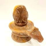 Yellow Jade Stone Panchmukhi Shivling - (1.228 Kg) - Himalaya Rudraksha Anusandhan Kendra