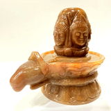 Yellow Jade Stone Panchmukhi Shivling - (888 Gms) - Himalaya Rudraksha Anusandhan Kendra
