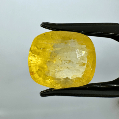 Yellow Sapphire (Pukhraj - 10.95 cts) - Ceylonese - Himalaya Rudraksha Anusandhan Kendra