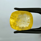 Yellow Sapphire (Pukhraj - 10.95 cts) - Ceylonese - Himalaya Rudraksha Anusandhan Kendra