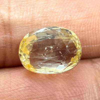 Yellow Sapphire (Pukhraj - 5.60 cts) - Ceylonese (Super Premium) - Himalaya Rudraksha Anusandhan Kendra