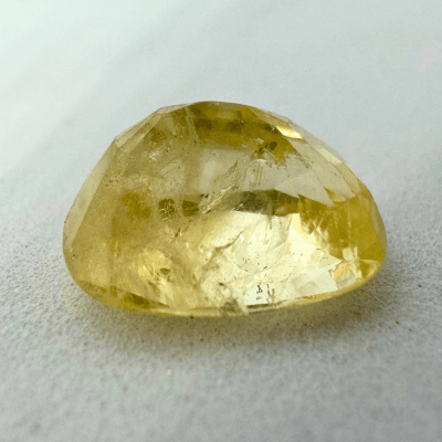 Yellow Sapphire (Pukhraj - 5.65 cts) - Ceylonese - Himalaya Rudraksha Anusandhan Kendra