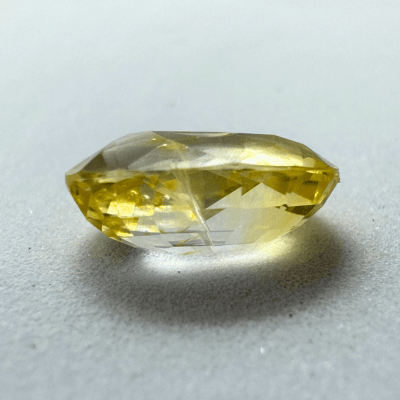 Yellow Sapphire (Pukhraj - 5.90 cts) - Ceylonese (Super Premium) - Himalaya Rudraksha Anusandhan Kendra