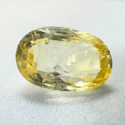 Yellow Sapphire (Pukhraj - 5.95 cts) - Ceylonese (Super Premium) - Himalaya Rudraksha Anusandhan Kendra