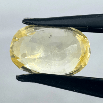 Yellow Sapphire (Pukhraj - 5.95 cts) - Ceylonese (Super Premium) - Himalaya Rudraksha Anusandhan Kendra
