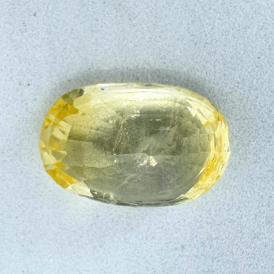 Yellow Sapphire (Pukhraj - 5.95 cts) - Ceylonese (Super Premium) - Himalaya Rudraksha Anusandhan Kendra