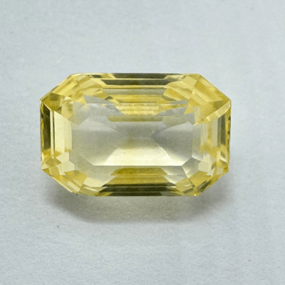 Yellow Sapphire (Pukhraj - 6.35 cts) - Ceylonese (Premium Range) - Himalaya Rudraksha Anusandhan Kendra