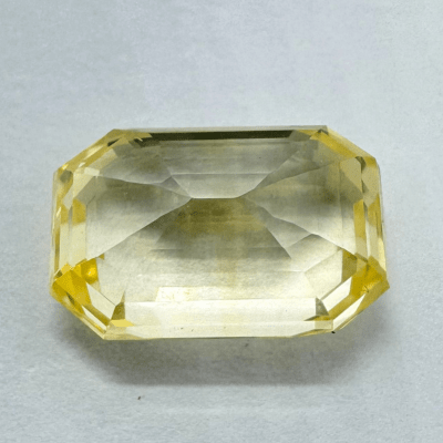 Yellow Sapphire (Pukhraj - 6.35 cts) - Ceylonese (Premium Range) - Himalaya Rudraksha Anusandhan Kendra