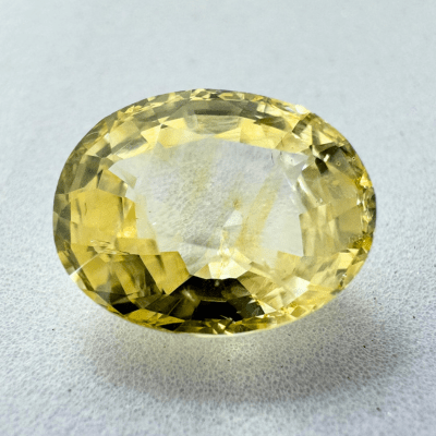 Yellow Sapphire (Pukhraj - 6.65 cts) - Ceylonese (Super Premium) - Himalaya Rudraksha Anusandhan Kendra