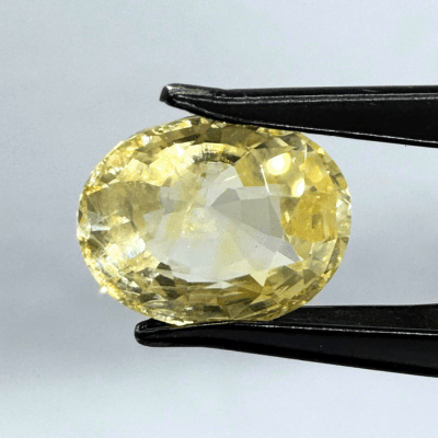 Yellow Sapphire (Pukhraj - 6.65 cts) - Ceylonese (Super Premium) - Himalaya Rudraksha Anusandhan Kendra