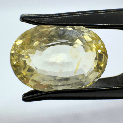 Yellow Sapphire (Pukhraj - 7.00 cts) - Ceylonese (Super Premium) - Himalaya Rudraksha Anusandhan Kendra