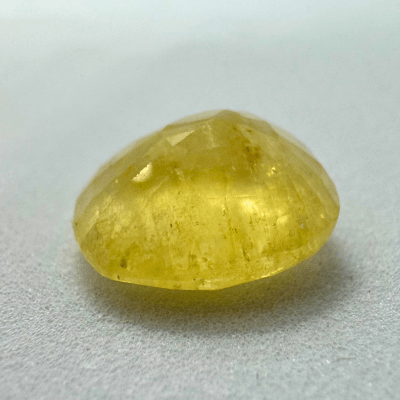 Yellow Sapphire (Pukhraj - 7.40 cts) - Ceylonese - Himalaya Rudraksha Anusandhan Kendra