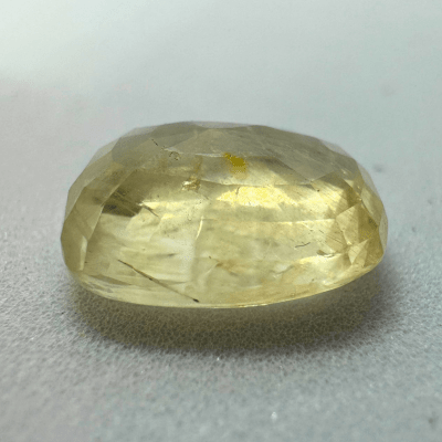 Yellow Sapphire (Pukhraj - 7.75 cts) - Ceylonese - Himalaya Rudraksha Anusandhan Kendra