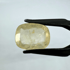 Yellow Sapphire (Pukhraj - 7.75 cts) - Ceylonese - Himalaya Rudraksha Anusandhan Kendra