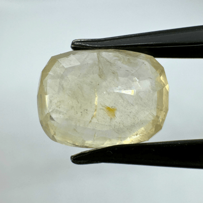 Yellow Sapphire (Pukhraj - 7.75 cts) - Ceylonese - Himalaya Rudraksha Anusandhan Kendra