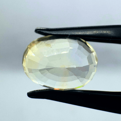 Yellow Sapphire (Pukhraj - 7.90 cts) - Ceylonese (Super Premium) - Himalaya Rudraksha Anusandhan Kendra