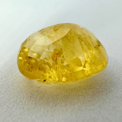 Yellow Sapphire (Pukhraj - 8.15 cts) - Ceylonese - Himalaya Rudraksha Anusandhan Kendra