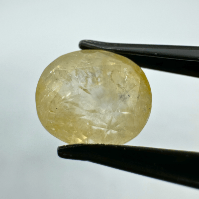 Yellow Sapphire (Pukhraj - 8.30 cts) - Ceylonese - Himalaya Rudraksha Anusandhan Kendra