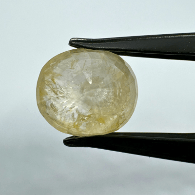 Yellow Sapphire (Pukhraj - 8.30 cts) - Ceylonese - Himalaya Rudraksha Anusandhan Kendra