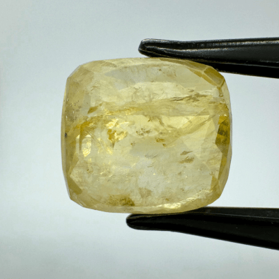 Yellow Sapphire (Pukhraj - 8.65 cts) - Ceylonese - Himalaya Rudraksha Anusandhan Kendra