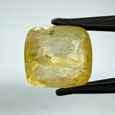 Yellow Sapphire (Pukhraj - 8.65 cts) - Ceylonese - Himalaya Rudraksha Anusandhan Kendra