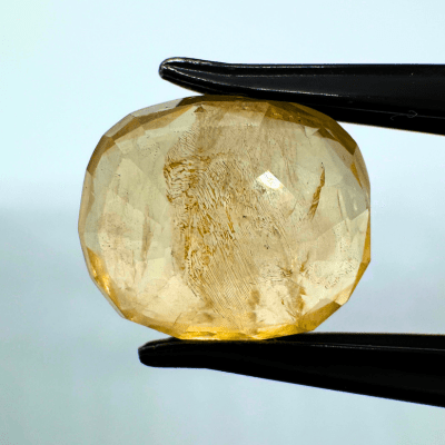 Yellow Sapphire (Pukhraj - 8.75 cts) - Ceylonese - Himalaya Rudraksha Anusandhan Kendra