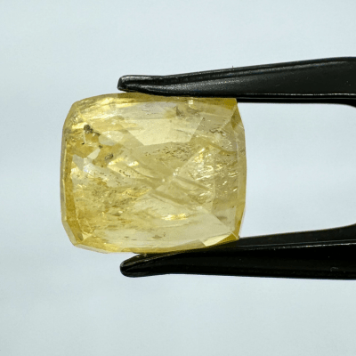 Yellow Sapphire (Pukhraj - 9.65 cts) - Ceylonese - Himalaya Rudraksha Anusandhan Kendra