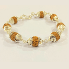 5 Face Rudraksh Bracelet In Silver (big beads) - Himalaya Rudraksha Anusandhan Kendra