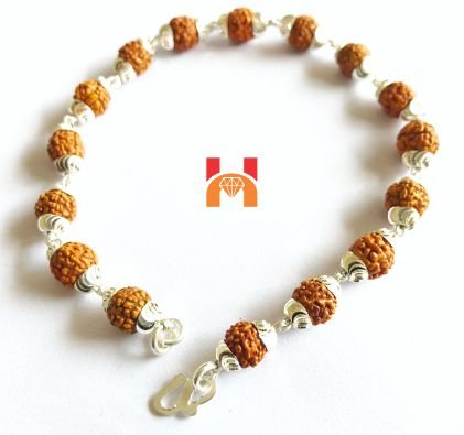 5 Face Rudraksha Bracelet In Silver (small beads) - Himalaya Rudraksha Anusandhan Kendra