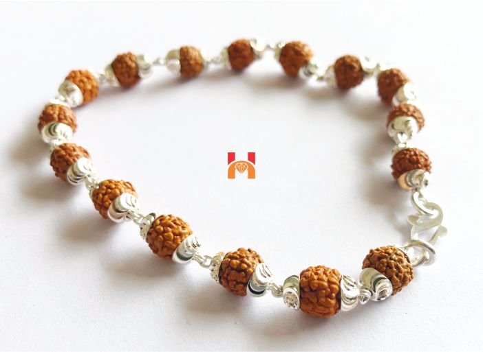 5 Face Rudraksha Bracelet In Silver (small beads) - Himalaya Rudraksha Anusandhan Kendra