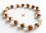 5 Face Rudraksha Bracelet In Silver (small beads) - Himalaya Rudraksha Anusandhan Kendra