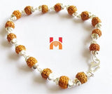 5 Face Rudraksha Bracelet In Silver (small beads) - Himalaya Rudraksha Anusandhan Kendra