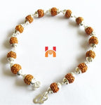 5 Face Rudraksha Bracelet In Silver (small beads) - Himalaya Rudraksha Anusandhan Kendra